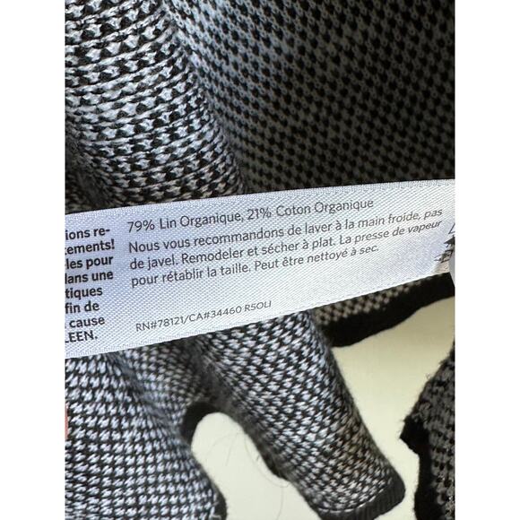 Eileen Fisher Cardigan Sweater Size Medium Black/White Organic Linen/Cotton - Picture 5 of 11